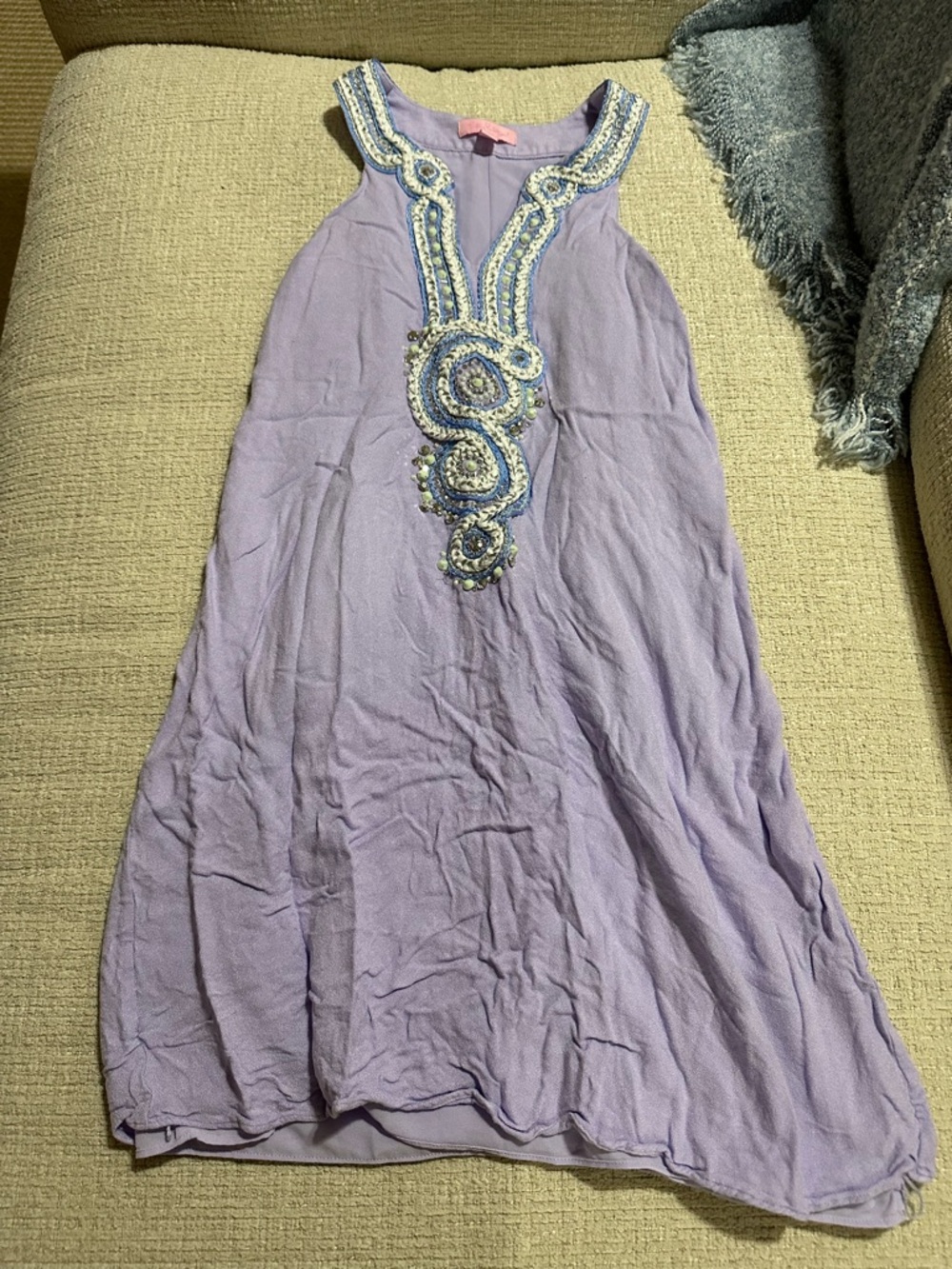 Lavender Embellished Sleeveless Women's Dress